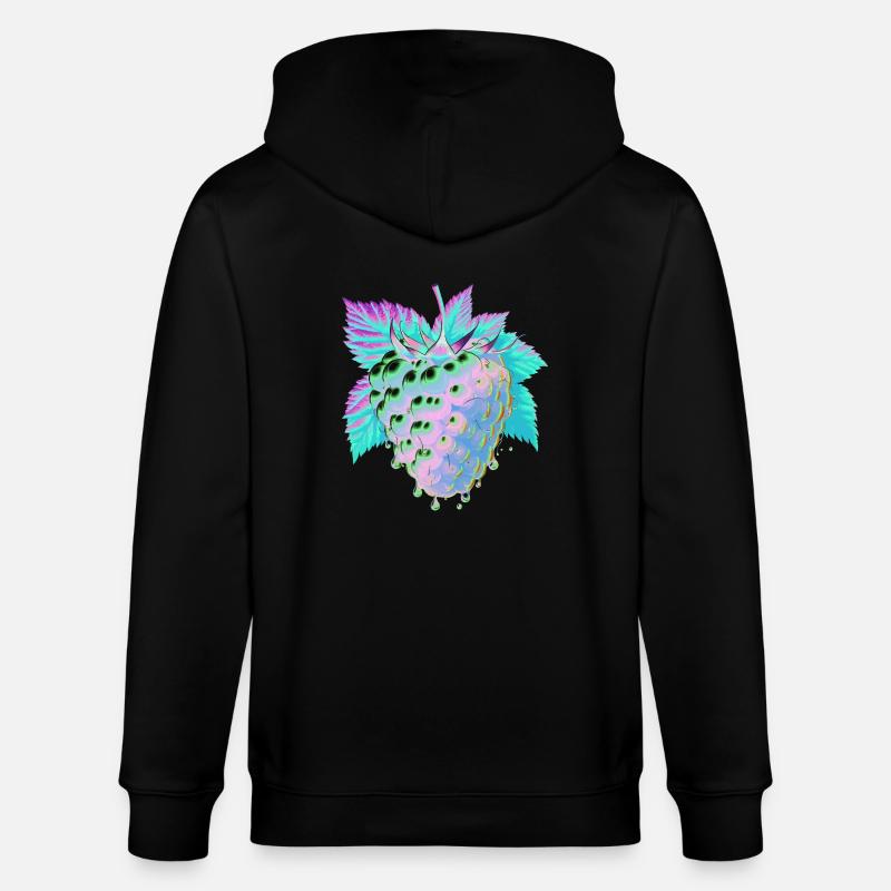 Runny Psychedelic Raspberry - Stanley/Stella CULTIVATOR  Unisex Organic Hooded Jacket - black