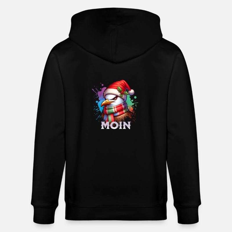 Moin Seagull Noël - Veste à capuche bio CULTIVATOR Stanley/Stella Unisexe - noir