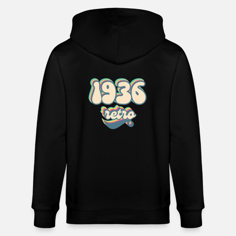 1936 Retro Geschenkidee - Stanley/Stella Unisex Bio-Kapuzenjacke CULTIVATOR  - Schwarz