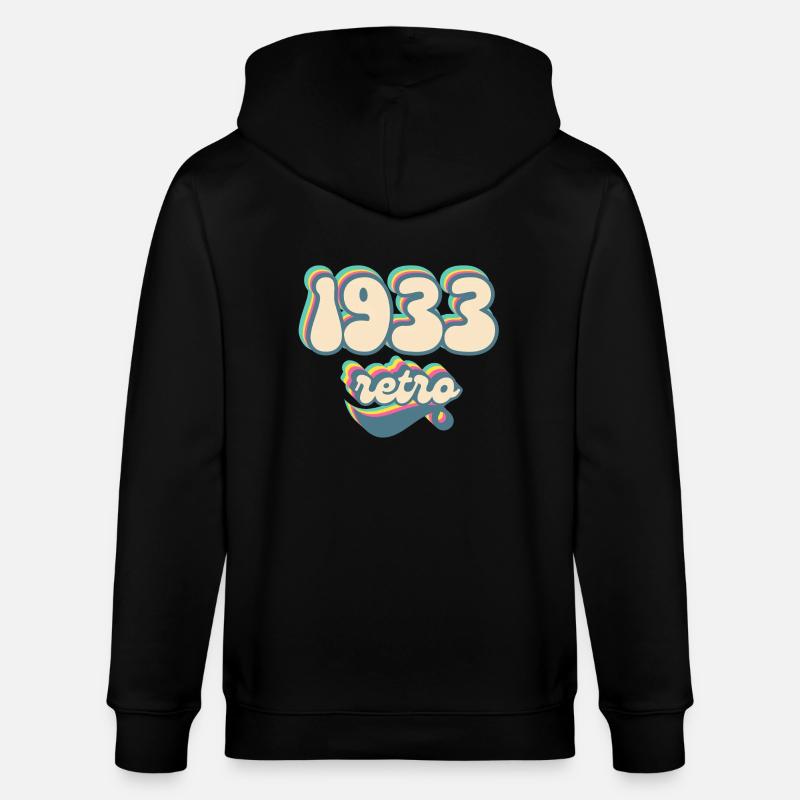 1933 Retro Geschenkidee - Stanley/Stella Unisex Bio-Kapuzenjacke CULTIVATOR  - Schwarz