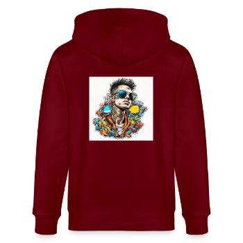 Bock auf Sommer - Stanley/Stella Unisex Bio-Kapuzenjacke CULTIVATOR  - Burgunderrot - Hinten - Anna (173cm)