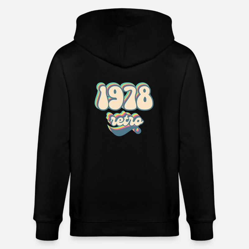 1978 Retro Geschenkidee - Stanley/Stella Unisex Bio-Kapuzenjacke CULTIVATOR  - Schwarz