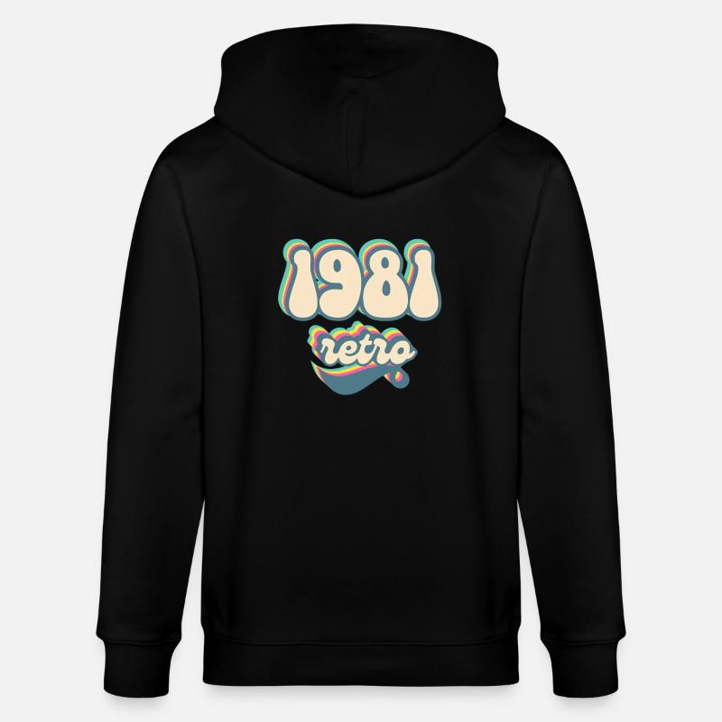 1981 retro idée cadeau - Veste à capuche bio CULTIVATOR Stanley/Stella Unisexe - noir