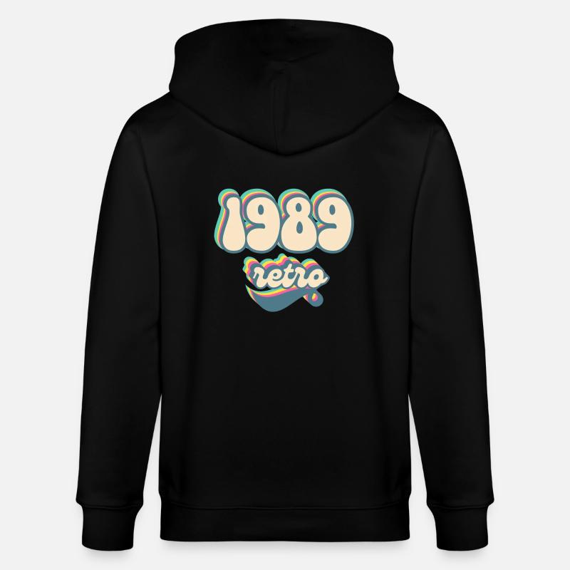 Retro-Geschenkidee von 1989 - Stanley/Stella Unisex Bio-Kapuzenjacke CULTIVATOR  - Schwarz