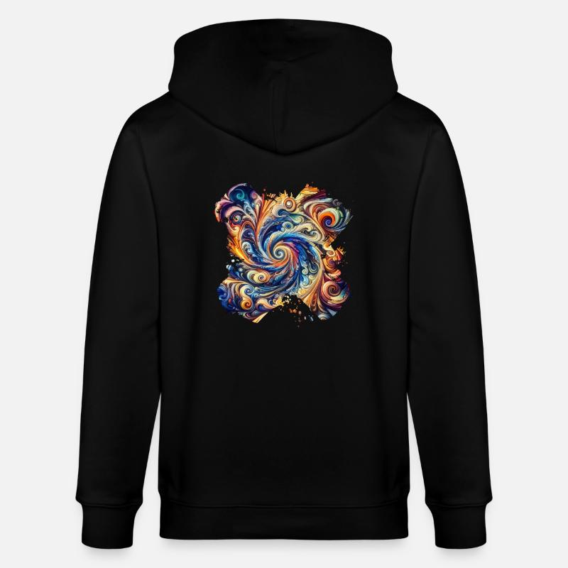 Lebendiger abstrakter Wirbel - Stanley/Stella Unisex Bio-Kapuzenjacke CULTIVATOR  - Schwarz