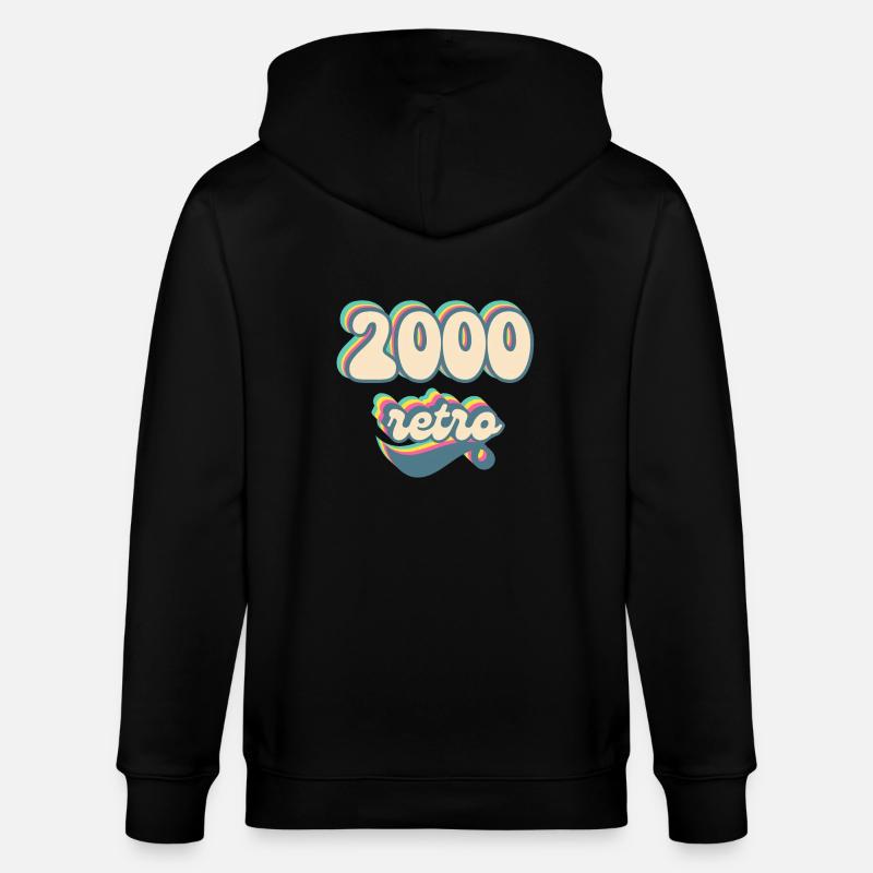 2000 Retro Geschenkidee - Stanley/Stella Unisex Bio-Kapuzenjacke CULTIVATOR  - Schwarz
