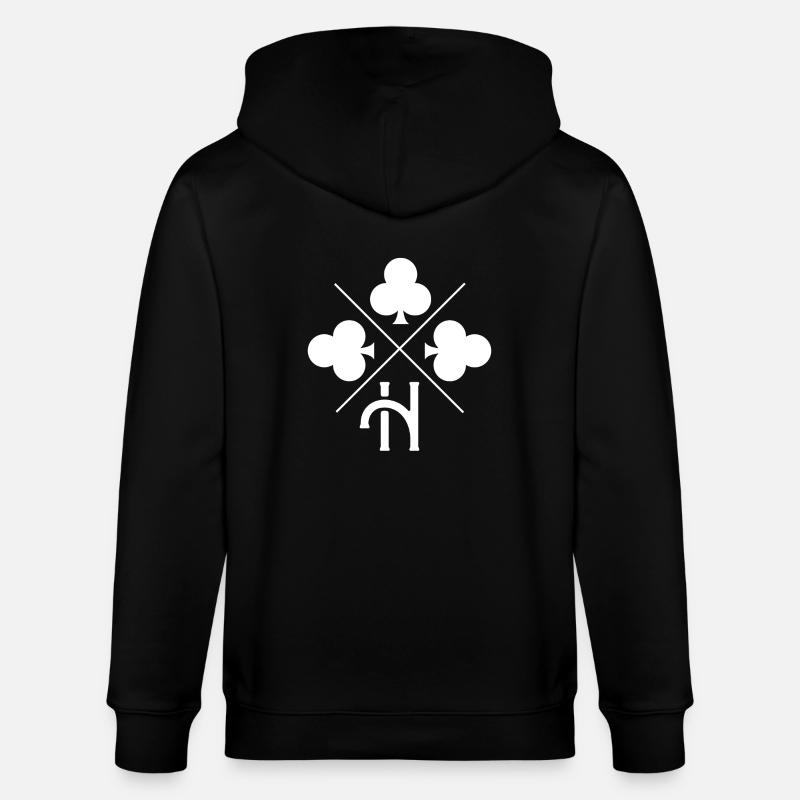 Buchstabe h Glücksklee - Stanley/Stella Unisex Bio-Kapuzenjacke CULTIVATOR  - Schwarz