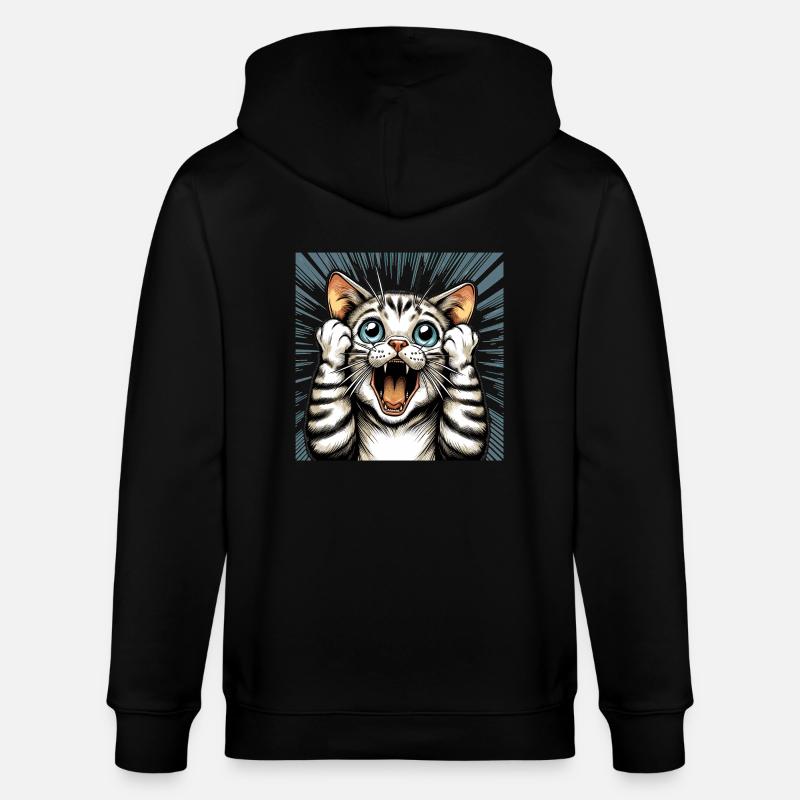 Chat choqué chat chat cadeau - Veste à capuche bio CULTIVATOR Stanley/Stella Unisexe - noir