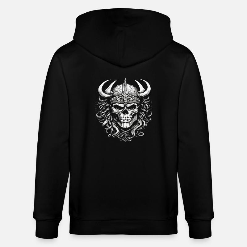 Wikinger Schädel - Stanley/Stella Unisex Bio-Kapuzenjacke CULTIVATOR  - Schwarz