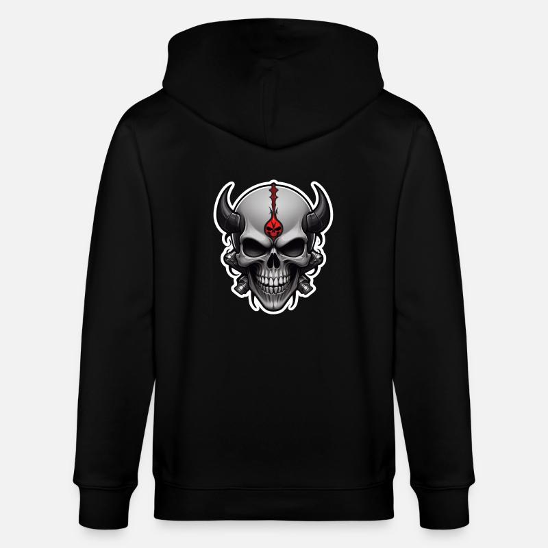 Crâne de Totenkopf - Veste à capuche bio CULTIVATOR Stanley/Stella Unisexe - noir