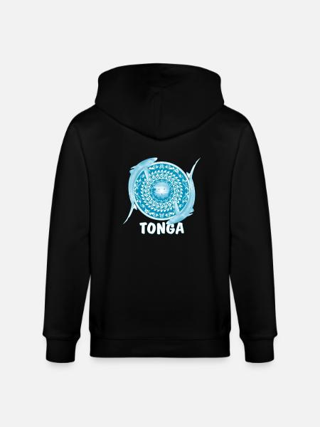 Tonga Blue Sharks - Stanley/Stella CULTIVATOR Unisex Organic Hooded Jacket - black