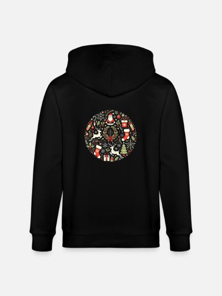 Festliches Weihnachtskreis-Design - Stanley/Stella Unisex Bio-Kapuzenjacke CULTIVATOR - Schwarz