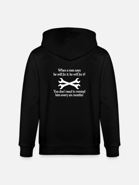 Men's sayings Manly quotes - Stanley/Stella CULTIVATOR Unisex Organic Hooded Jacket - black