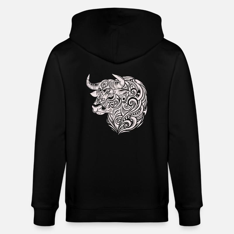 Taureau Tribal - Veste à capuche bio CULTIVATOR Stanley/Stella Unisexe - noir