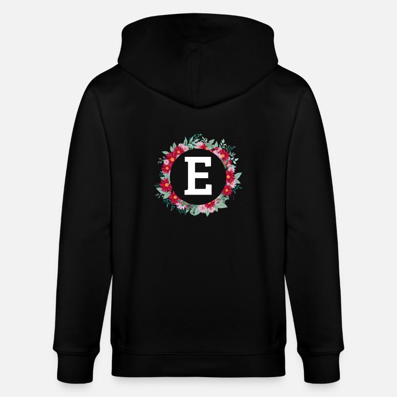 Buchstabe e Blumenkranz - Stanley/Stella Unisex Bio-Kapuzenjacke CULTIVATOR  - Schwarz