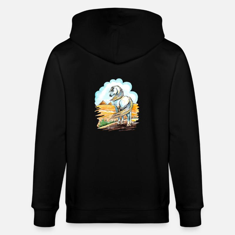 Cheval Arabe Égyptien - Veste à capuche bio CULTIVATOR Stanley/Stella Unisexe - noir