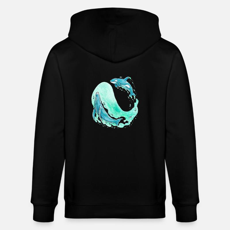Vague de baleine - Veste à capuche bio CULTIVATOR Stanley/Stella Unisexe - noir