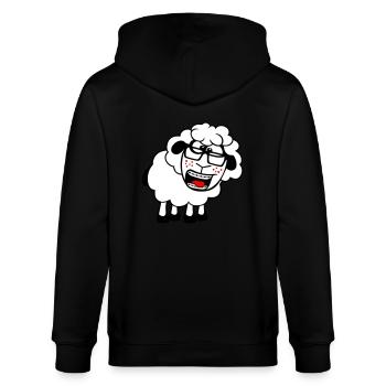 mouton nerd hornglasses fermoir lunettes geek smart - Veste à capuche bio CULTIVATOR Stanley/Stella Unisexe - noir - Dos - Anna (173cm)