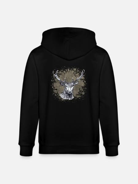 Deer - Stanley/Stella CULTIVATOR  Unisex Organic Hooded Jacket - black