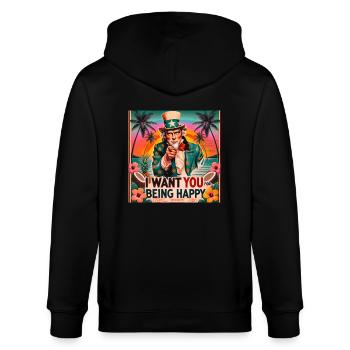 PARADIES PATRIOT - Stanley/Stella Unisex Bio-Kapuzenjacke CULTIVATOR  - Schwarz - Hinten - Anna (173cm)