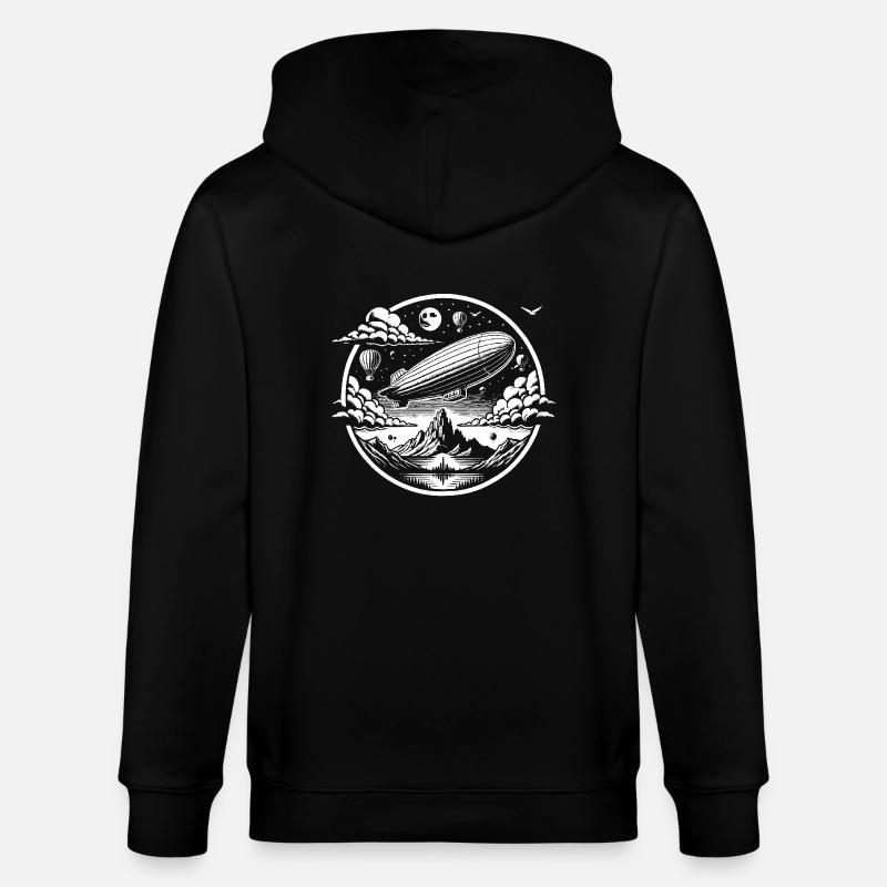 Logo de dirigeable - Veste à capuche bio CULTIVATOR Stanley/Stella Unisexe - noir