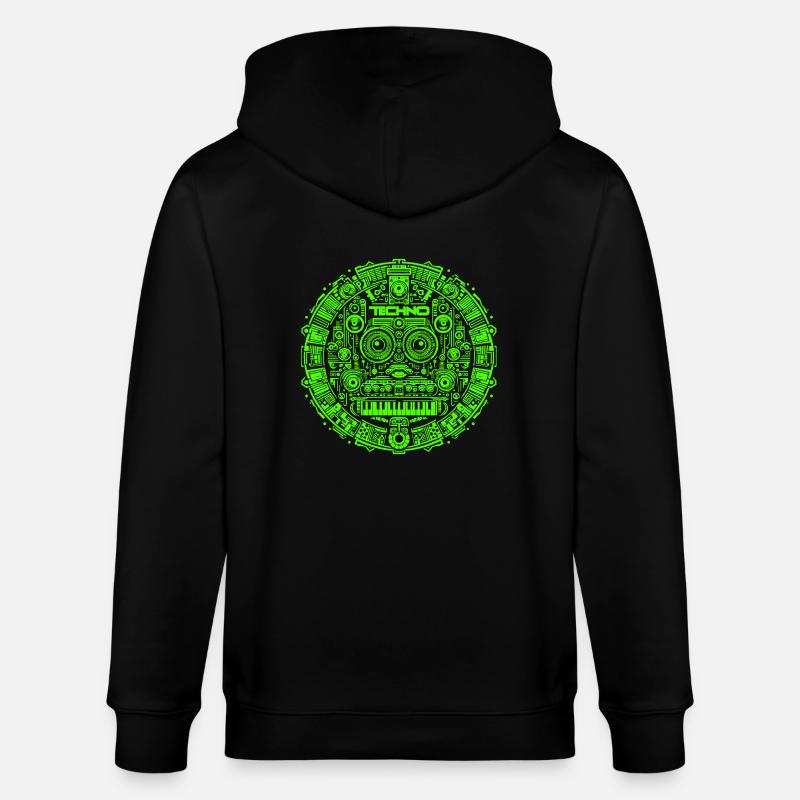 Techno Music Logo - Stanley/Stella Unisex Bio-Kapuzenjacke CULTIVATOR  - Schwarz