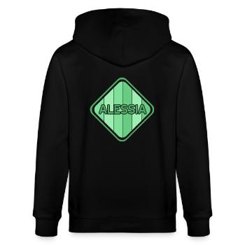 Geschenk für Alessia - Stanley/Stella Unisex Bio-Kapuzenjacke CULTIVATOR  - Schwarz - Hinten - Anna (173cm)