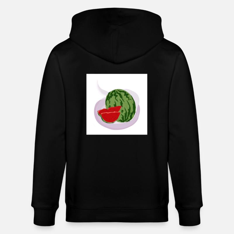 Rote Wassermelone - Stanley/Stella Unisex Bio-Kapuzenjacke CULTIVATOR  - Schwarz
