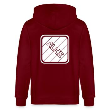 Alice as a girl's name - Stanley/Stella CULTIVATOR  Unisex Organic Hooded Jacket - burgundy - Back - Anna (173cm)