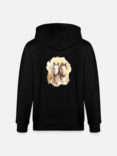 Heste Heste - Hest Hest - Rytter - Stanley/Stella økologisk unisex-hættejakke CULTIVATOR  - sort
