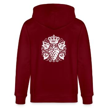 Motif raisin avec élégance et couronne - Veste à capuche bio CULTIVATOR Stanley/Stella Unisexe - bordeaux - Dos - Anna (173cm)