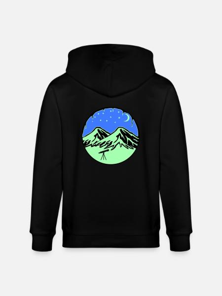 Starry Sky Mountains Telescope - Stanley/Stella CULTIVATOR Unisex Organic Hooded Jacket - black
