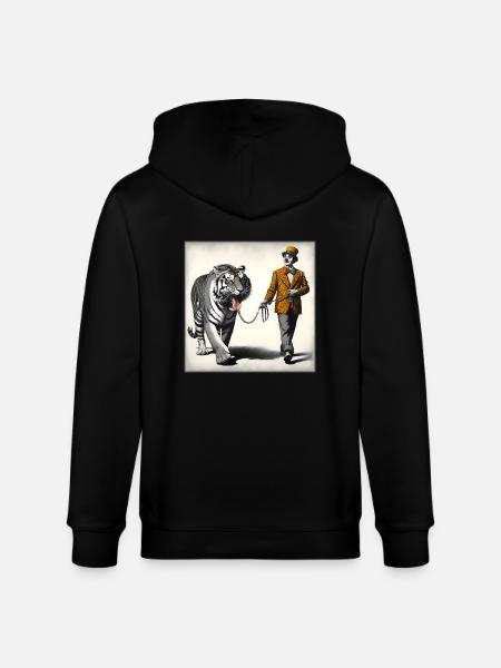 Spaziergang mit Tiger - Stanley/Stella Unisex Bio-Kapuzenjacke CULTIVATOR - Schwarz