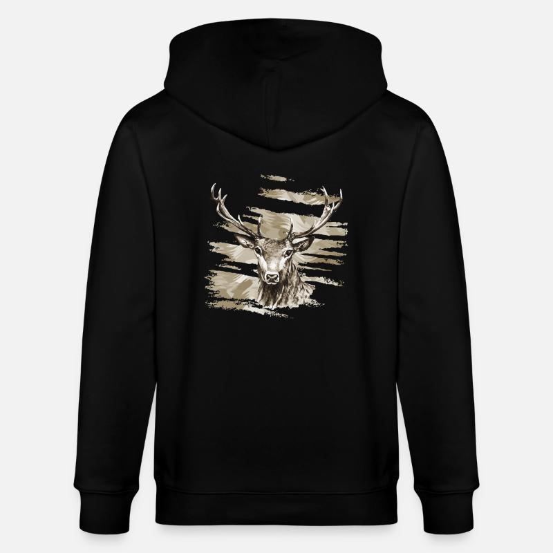 Cerf - Veste à capuche bio CULTIVATOR Stanley/Stella Unisexe - noir