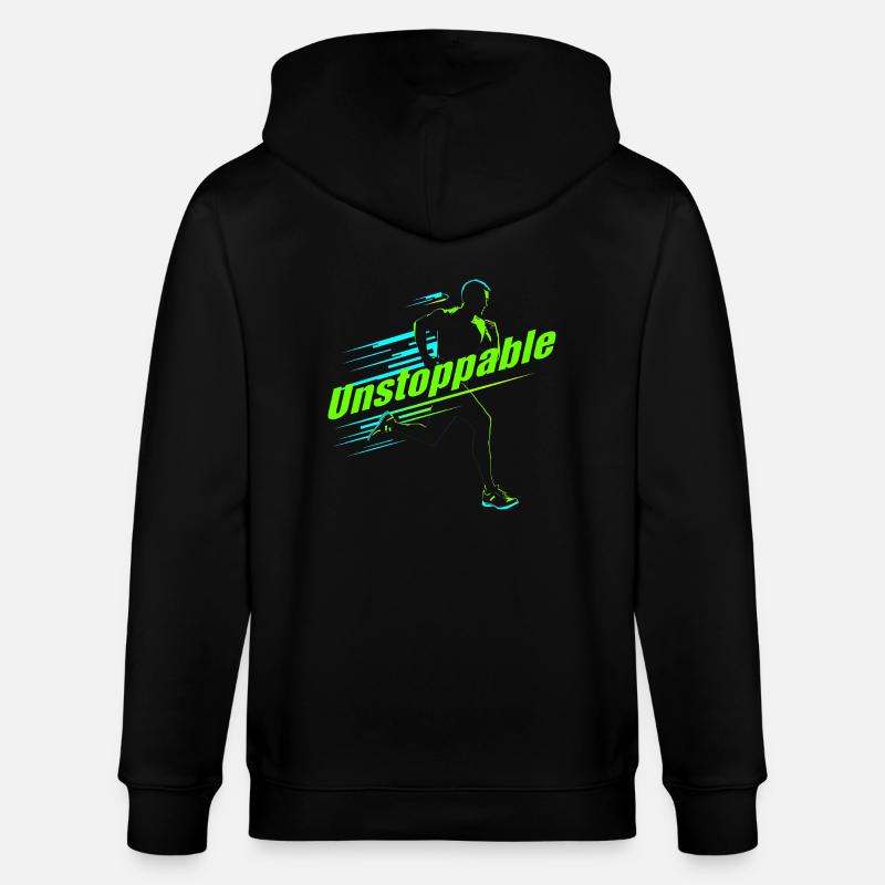 Running design - "Unstoppable" - Veste à capuche bio CULTIVATOR Stanley/Stella Unisexe - noir