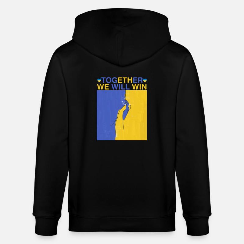 Ukraine - ensemble nous gagnerons - Veste à capuche bio CULTIVATOR Stanley/Stella Unisexe - noir