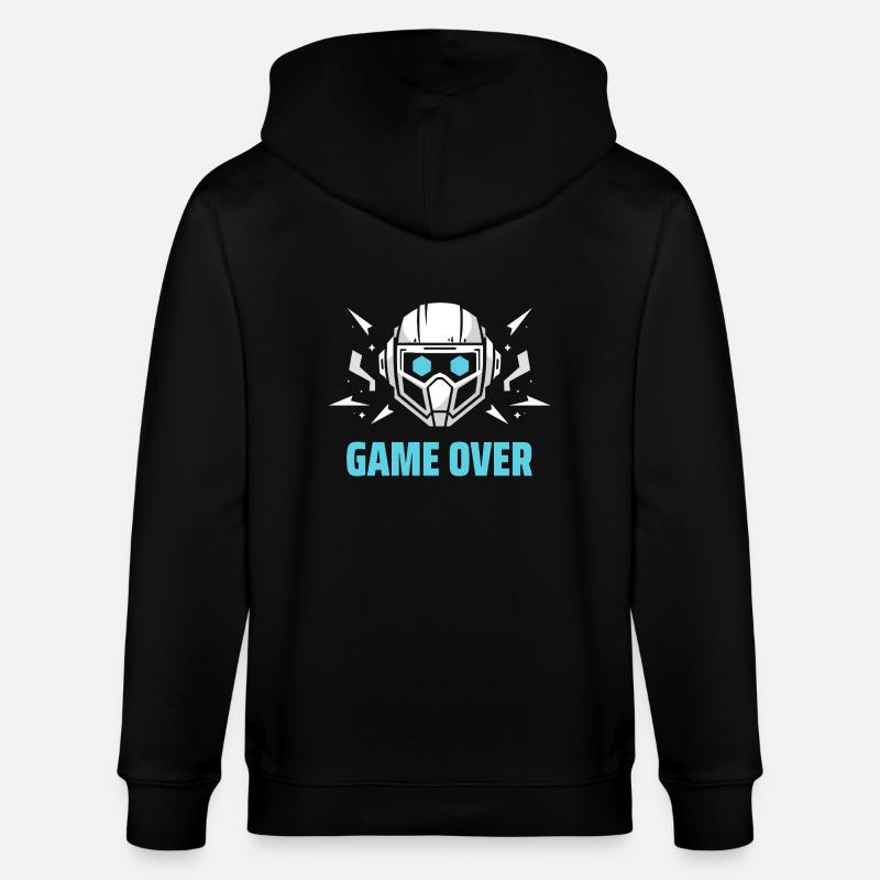 Futuristic Headset - "Game Over" - Stanley/Stella CULTIVATOR Unisex Organic Hooded Jacket - black