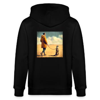 Spaziergang mit Erdmännchen - Stanley/Stella Unisex Bio-Kapuzenjacke CULTIVATOR  - Schwarz - Hinten - Anna (173cm)