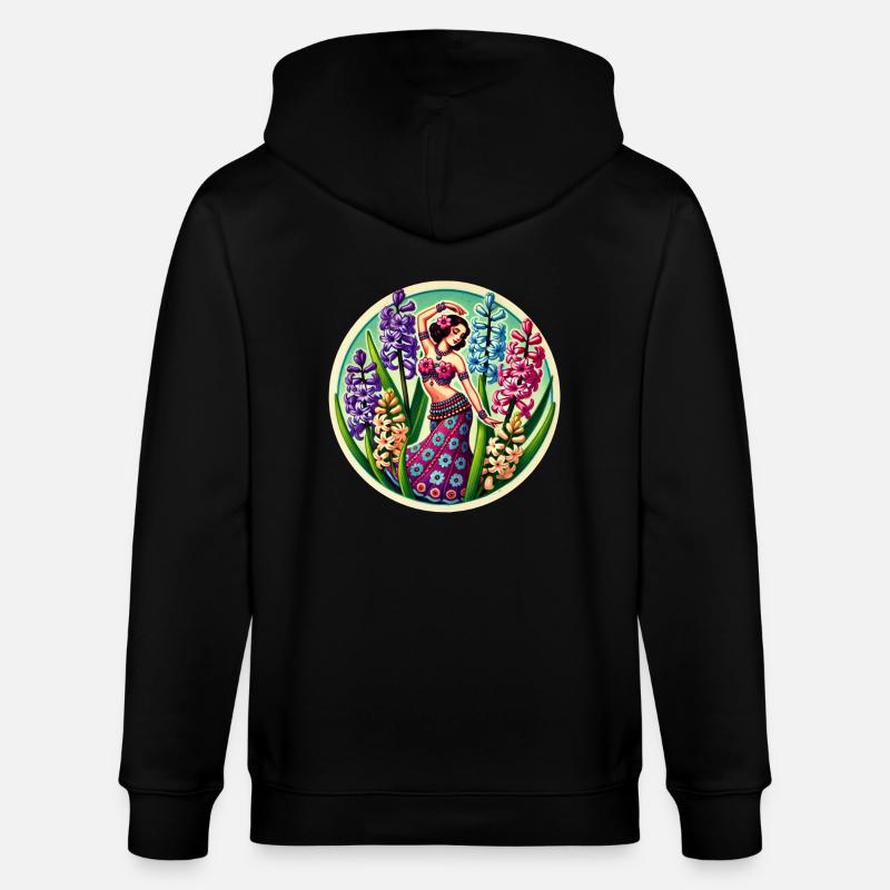 Danseuse Fleur Ventre - Veste à capuche bio CULTIVATOR Stanley/Stella Unisexe - noir