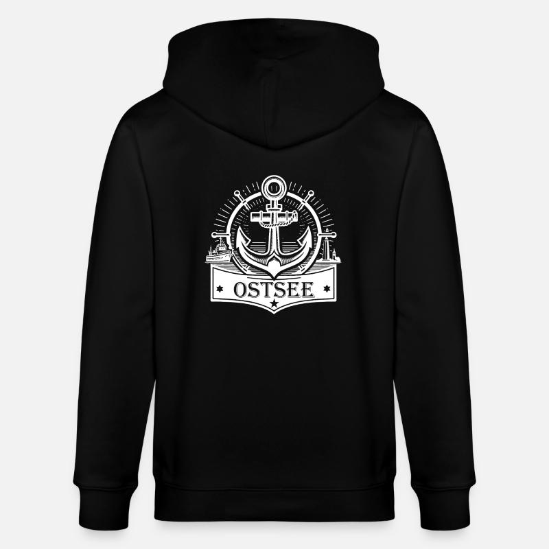 Logo de la mer Baltique - Veste à capuche bio CULTIVATOR Stanley/Stella Unisexe - noir