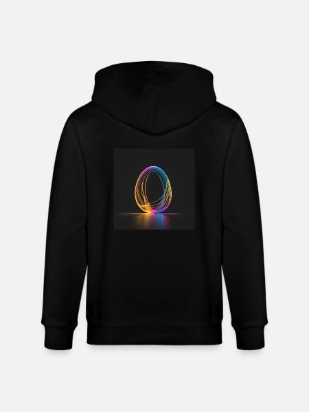 Easter Egg/Egg Fluorescent Paint - Stanley/Stella CULTIVATOR Unisex Organic Hooded Jacket - black