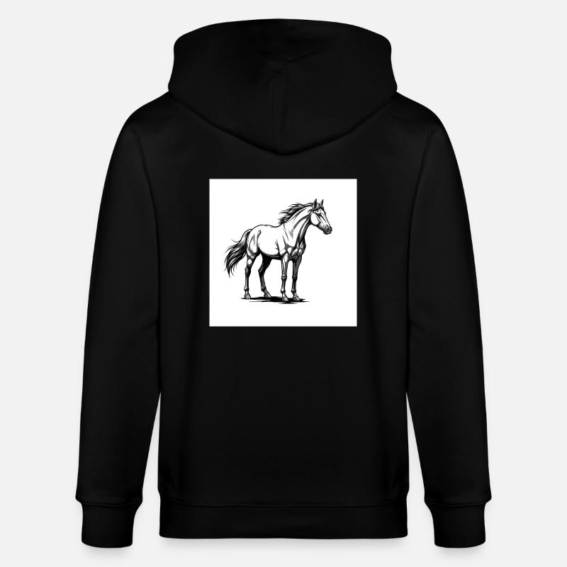 Les chevaux : amis et compagnons - Veste à capuche bio CULTIVATOR Stanley/Stella Unisexe - noir