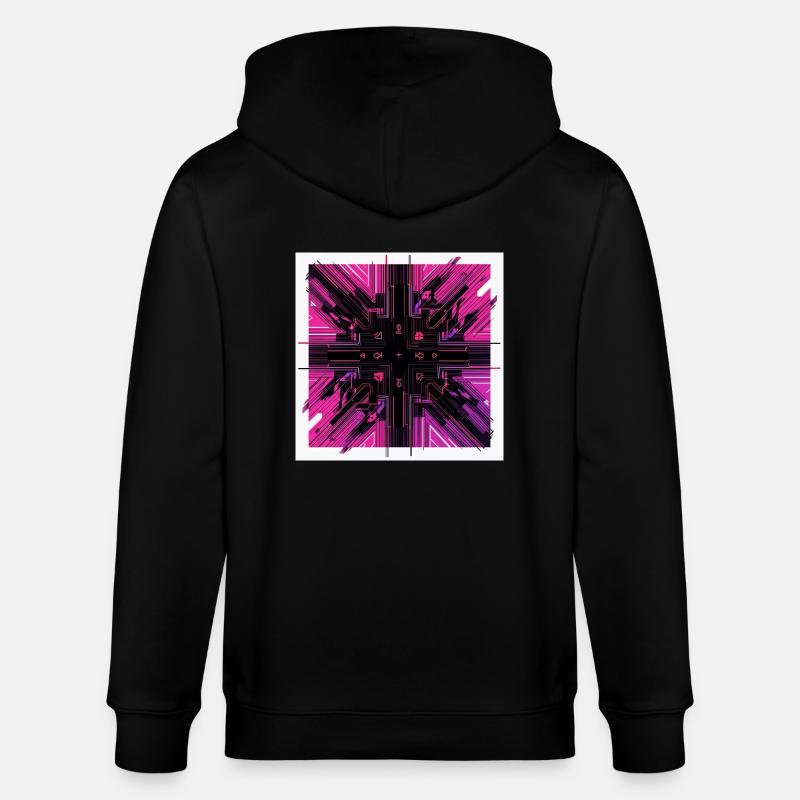 Cyber Grid Pulse - Veste à capuche bio CULTIVATOR Stanley/Stella Unisexe - noir