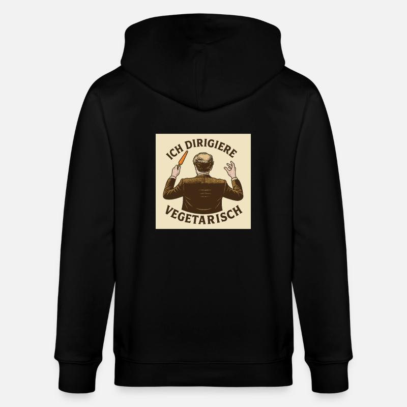 Dirigent Ich dirigiere vegetarisch - Stanley/Stella Unisex Bio-Kapuzenjacke CULTIVATOR  - Schwarz