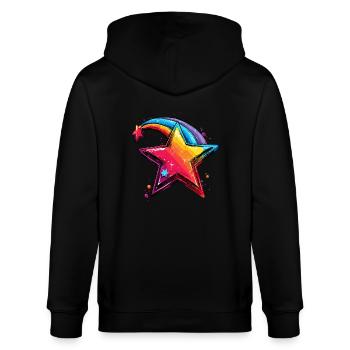 Stern magic superstar - Stanley/Stella CULTIVATOR  Unisex Organic Hooded Jacket - black - Back - Anna (173cm)