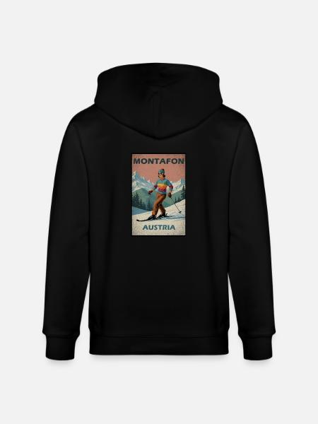 Montafon Skiing Alps - Stanley/Stella CULTIVATOR  Unisex Organic Hooded Jacket - black