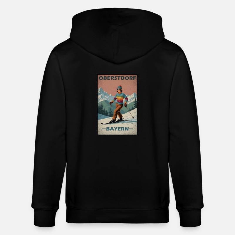 Oberstdorf Ski Alpes - Veste à capuche bio CULTIVATOR Stanley/Stella Unisexe - noir