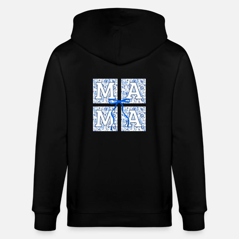 Mama Flowers - Mama Geschenkidee - Stanley/Stella Unisex Bio-Kapuzenjacke CULTIVATOR  - Schwarz