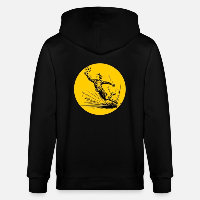 Goalkeeper (black and yellow) - Stanley/Stella CULTIVATOR  Unisex Organic Hooded Jacket - black