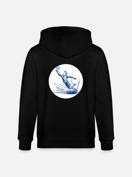 Goalkeeper (blue and white) - Stanley/Stella CULTIVATOR  Unisex Organic Hooded Jacket - black